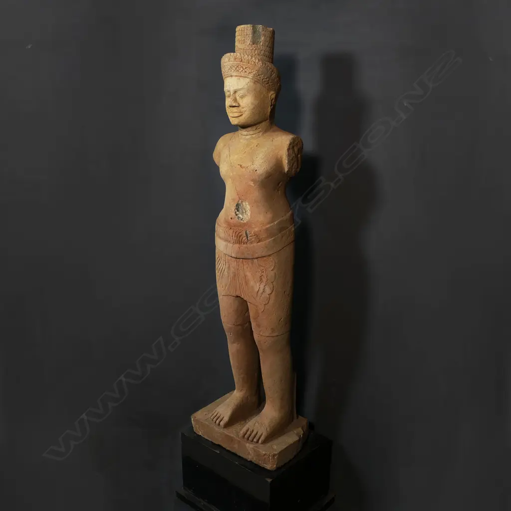 A Khmer sandstone figure of a Hindu deity, Image 1++